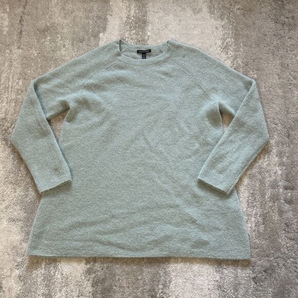 Eileen Fisher Sweater Womens Small Soft Seafoam Airy Washed Mohair Baby Alpaca - Picture 1 of 6